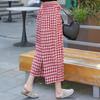 Повседневные летние клетчатые брюки женские большого размера элегантные женские брюки с эластичной резинкой на талии винтажная одежда