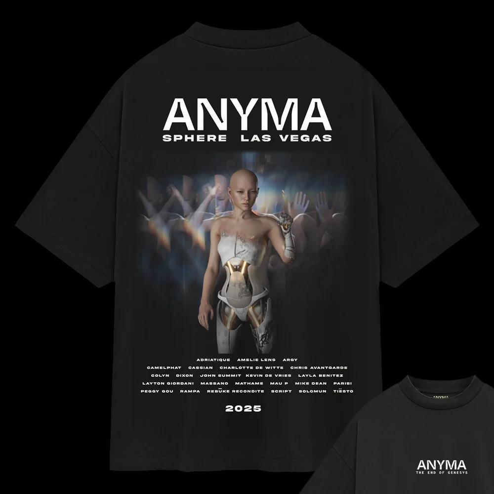 Футболка Anyma ADAM X Мужские футболки Круглый вырез Влагоотводящая Повседневная Спортивная 100% Хлопок Свободная Унисекс Футболка Оверсайз Графические футболки