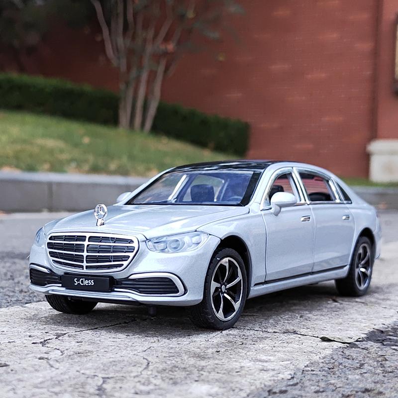 1:24 S400 S-класса, модель автомобиля из сплава, высокая имитация литья под давлением, металлические игрушечные транспортные средства, модель автомобиля, коллекция звука и света для детей