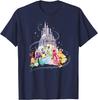 Модная повседневная футболка Disney Princess Sparkle Squad Рождественский праздничный замок S-4XL Четыре сезона