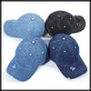 Plain CA486 [White Fang] Cap, Denim, Distressed, Hat, Casual, Cool, Brim, Men's, Women's, (Blue)
