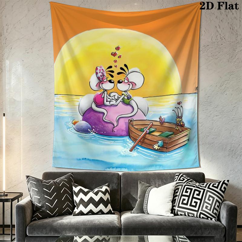 diddl Wall Tapestry Aesthetic Wall Hanging Printed Fabric Blanket Decorative Tapestries for Bedroom Living Room Home Decor