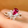 Imitation Pigeon Blood Gemstone Ring Banquet Wedding Cocktail Dance Accessories