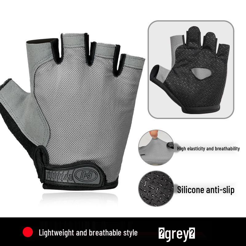 Unisex Breathable Half-Finger Fitness Gloves with Wrist Support and Anti-Slip Grip for Weightlifting and Exercise