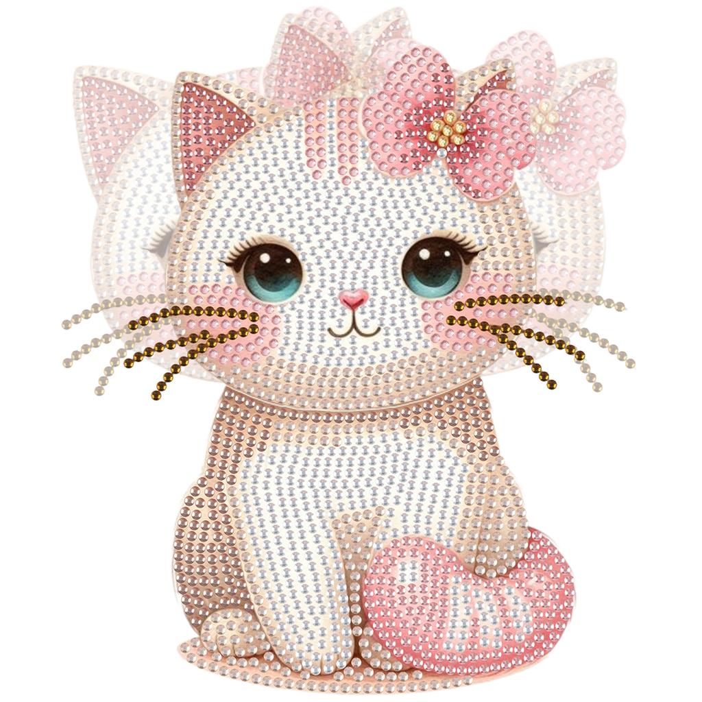 2D Flat DIY Cat Acrylic Shaking Head Table Top Diamond Painting Ornament Kits for Adults/Beginners Gift Idea Home Decor