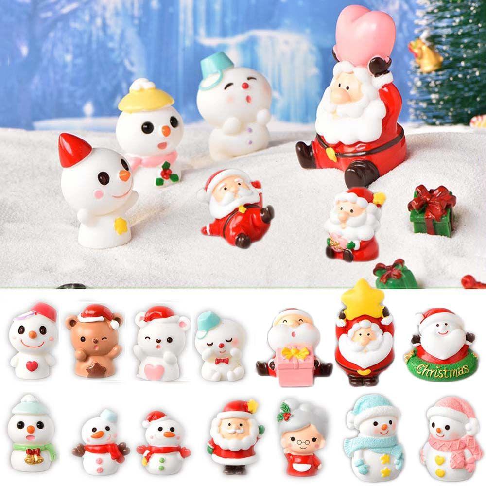 Christmas Decoration Mini Resin Fairy Garden Figurines Miniatures Home Micro Miniatures Accessories Supply