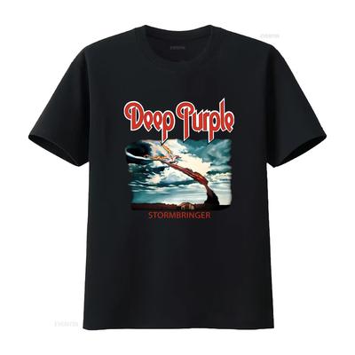 Т-ШИРТА DEEP PURPLE STORMBRINGER С ПРИНТОМ РОК-ГРУППЫ ДЛЯ ФАНАТОВ винтажная стираная футболка для повседневной носки слегка эластичная