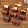 1Pc Antique Mini Wood Treasure Chest Storage Box Jewelry Organizer Box Gift Box Chinese Classical Antique Small Box