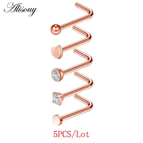 Alisouy 1Piece Steel 20G Faux Nose Rings Fake Septum Rings Hoop Nostril Daith Piercing Fake Clip On Nose Rings Oreja Piercings Jewelry