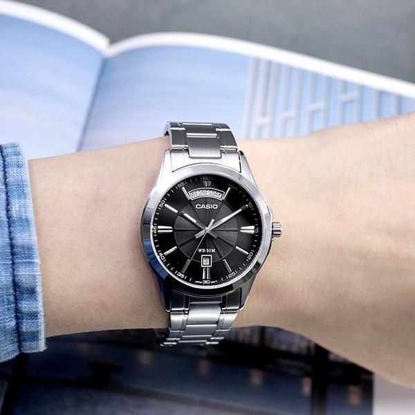 Casio Классические тонкие круглые аналоговые мужские модные металлические часы с индикацией даты и дня