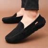 Fashion New Men Casual Shoes Fashion Summer Men's Shoes Suede Leather Mens Loafers Moccasins Brand Slip On Male Flat Driving Shoes Black