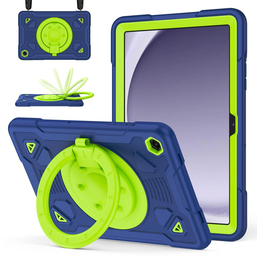 Tablet Case For Samsung Galaxy Tab A9+ / Tab A11+ Kickstand Space Planet PC + Silicone Tablet Cover with Shoulder Strap