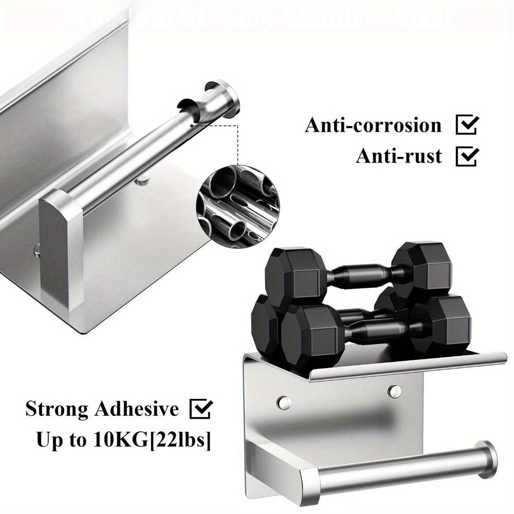 1pc Toilet Paper Holder with Phone Wall Mount Toilet Tissue Roll Holder Rustproof Multifunctional Bathroom Storage Dispenser Paper Holder Wall Mount