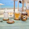 6PCS 2 in 1 Wood Coaster with Bottle Opener Non-Slip Party Cup Mat Set  Dining Table