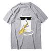 Oversized Casual Tee Clothing Streetwear Unisex 100 Cotton Funny Cat Shirt Saxophone Music Gift Men TShirt