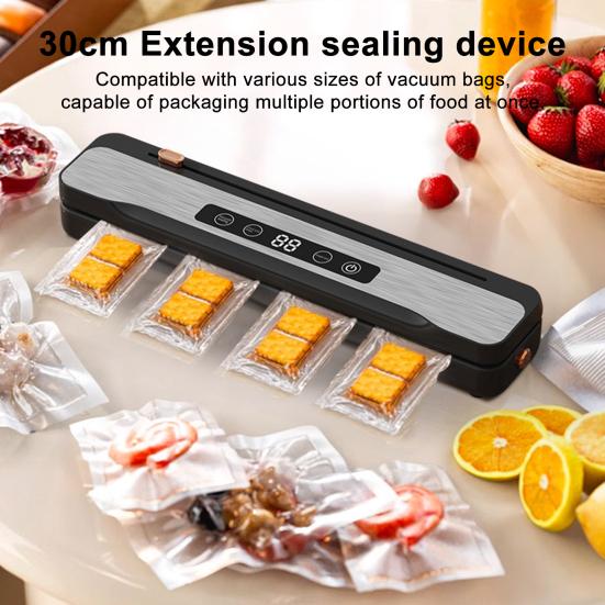 Беспроводной вакуумный упаковщик Сильное всасывание Цифровой дисплей Перезаряжаемый Компактный Портативный Вакуумный запайщик с 10 вакуумными пакетами