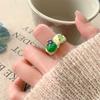 Jewelry Accessories Insect Drip Oil Ring Geometric Enamel Flower Ring Retro Painting Ring Couple