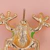 1/2 Pairs Frog-Shaped Earrings Sparking Rhinestones Inlaid