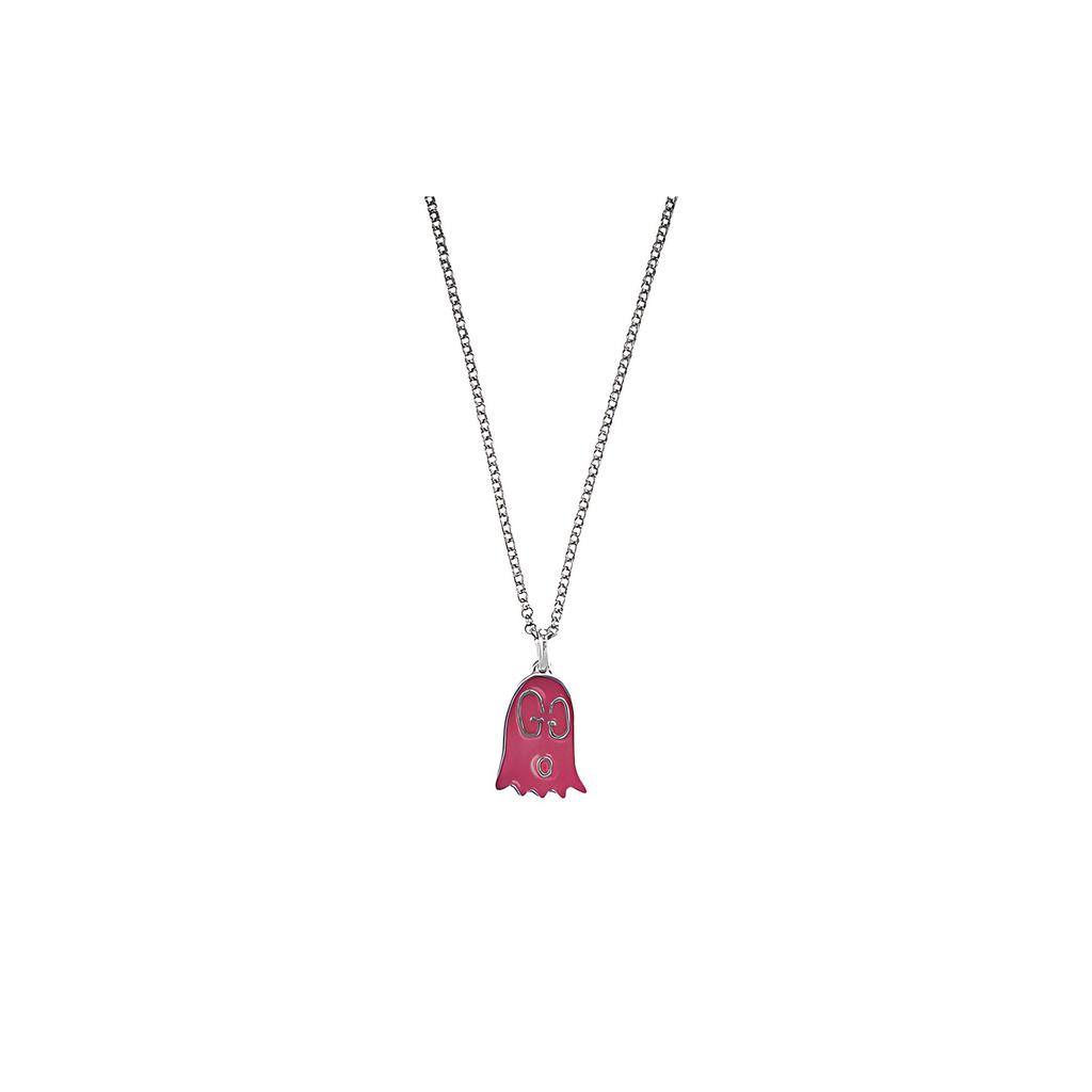 Gucci Ghost Fashion Classic Enamel Elf 925 Silver Necklace Women necklace Red 459364-J8410-8166