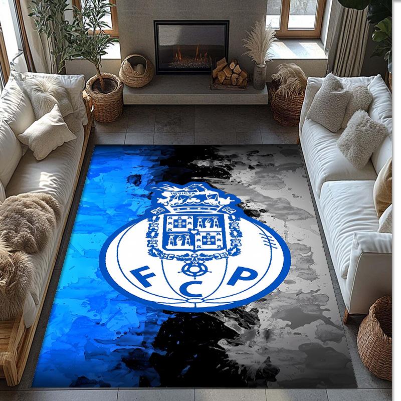 FC Porto Printed Flannel Area Rug Non Slip Soft Polyester Floor Carpet Indoor Decor Mat for Bedroom Living Room Sofa