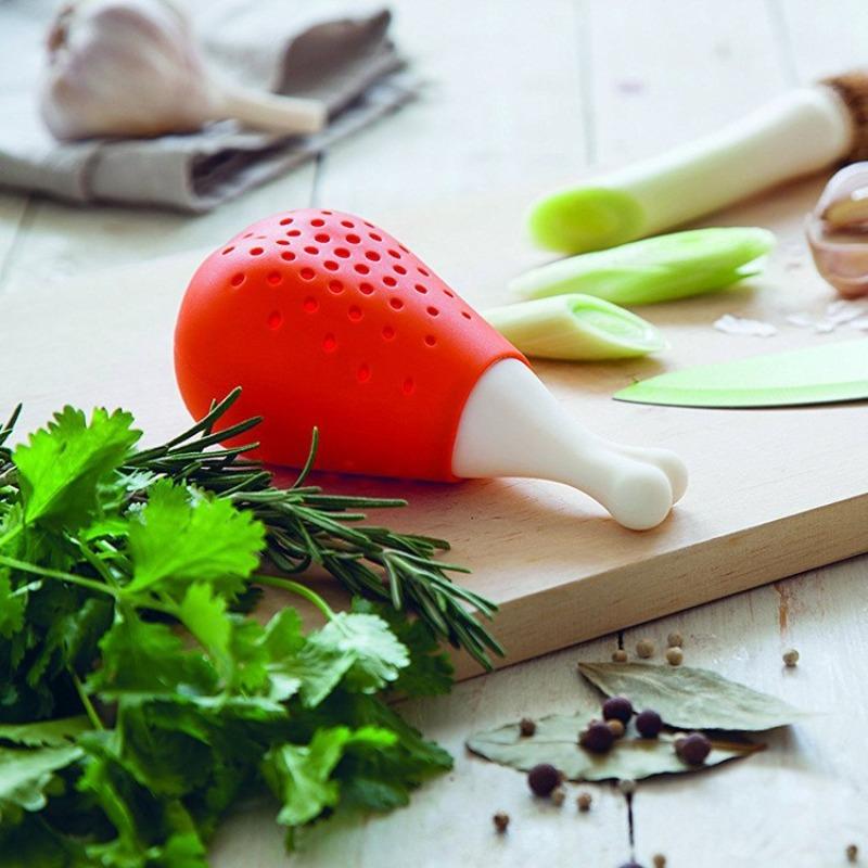 1 шт. Креативный фильтр для специй в форме куриной ножки, кастрюля для тушеного супа, силиконовый пакет для приправ, фильтр для специй для супа