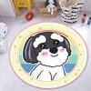 Cartoon Dog Round Carpet Living Room Circle Floor Mat Non Slip Bedroom Bathroom Doormat Washable Home Hallway Area Decor Rug