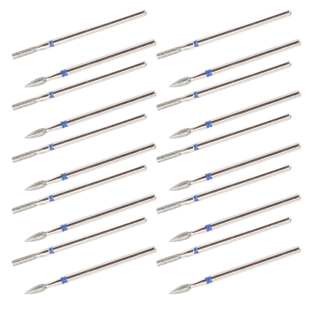 20pcs Nail Drill Bits Nail Stainless Steel Drill Bits Professional Nail Grinding Head for Electric G