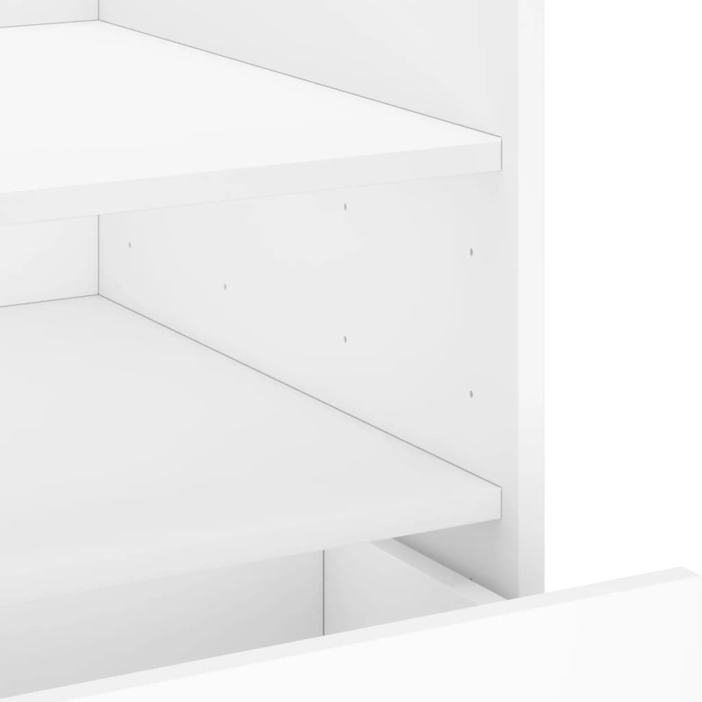 Nightstand White 45x50x50 cm Particleboard