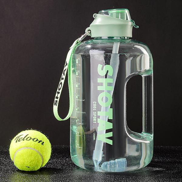 WTEMPO Спортивные бутылки для воды большой емкости, мужские и женские, уличная чашка для воды для фитнеса, портативная с подъемной веревкой, спортивная пластиковая чашка для воды с соломинкой