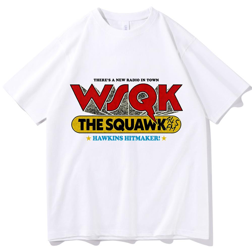 WSQK The Squawk 945 FM Футболка Летняя Мужская Женская Y2K Роскошная Мода Удобное Качество Оверсайз Футболка
