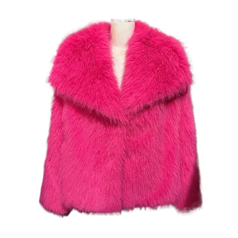 Женское осенне-зимнее пальто из искусственного меха, плюшевая пушистая женская куртка, новинка в верхней одежде, белое, красное, серое, черное, пальто из шерстяных смесей