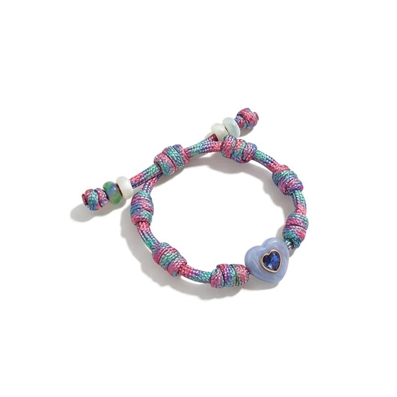 Personalized Heart Dopamine Bracelet Adjustable Drawstring Rope Handmade Contrast Color Hand Rope Fashion Jewelry Gift For Women
