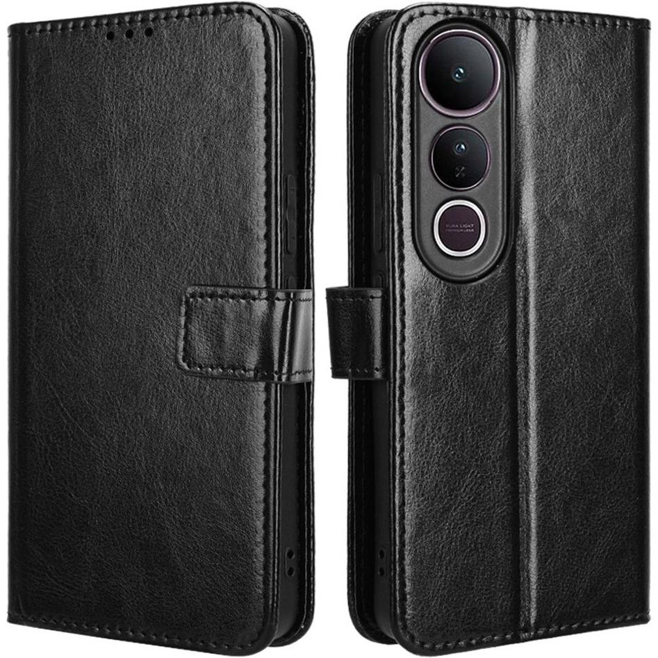 Vivo V50 Lite 4G / 5G Crazy Horse Wallet Flip Case, Black