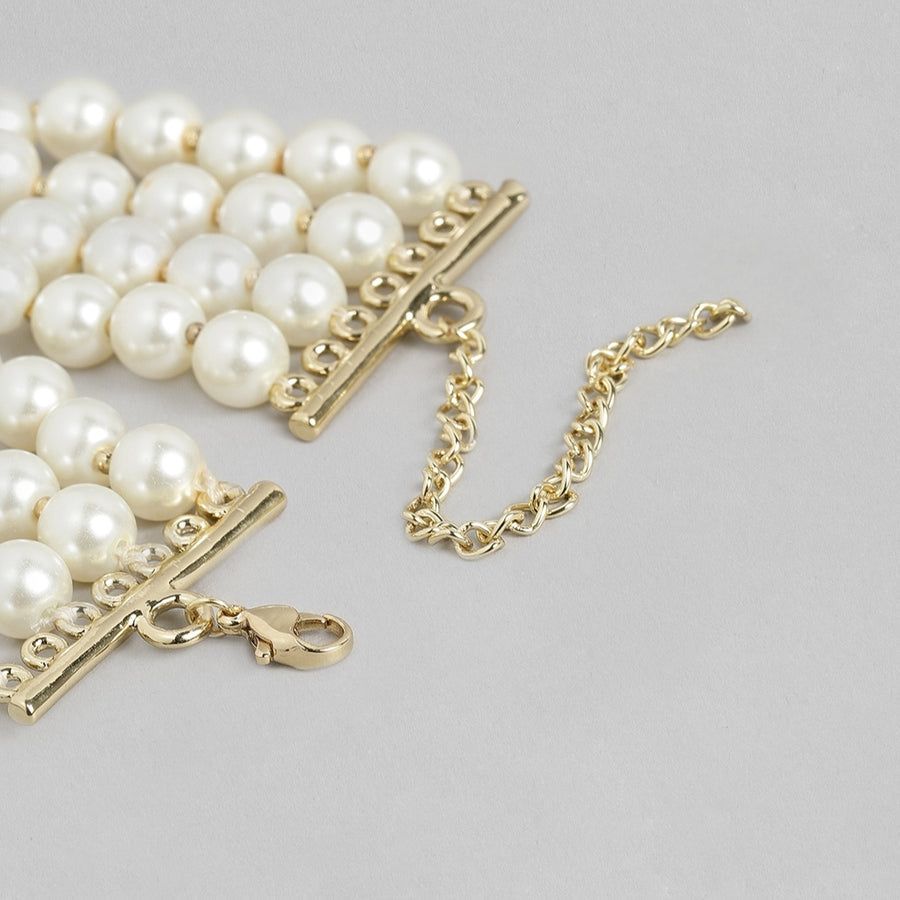 Estele Браслет из четырех линий с белым жемчугом