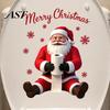 Indoor Outdoor Party Supplies Santa Claus Toilet Sticker, Waterproof PVC Christmas Bathroom Decal for Atmosphere Wall Stickers Home