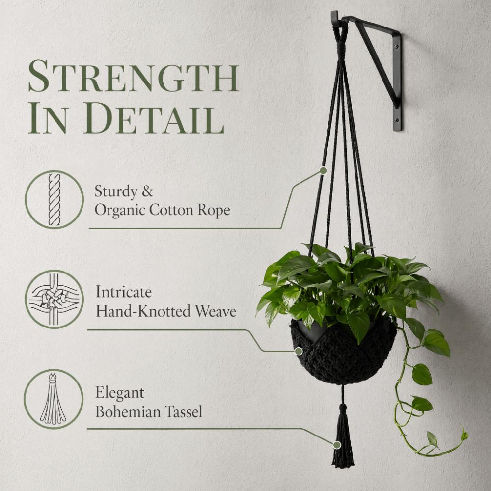 Sturdy Macrame Plant Hanger Handmade Flower Pot Hanging Planter Hanging Basket Indoor Outdoor
