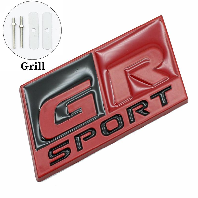 3D GR Sport Logo Car Decal Front Hood Grille Emblem Badge Sticker For Toyota HV YARiS RZ RC RS Prius Lexus Harrier GRMN Stickers