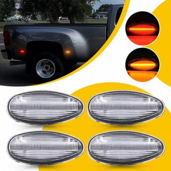 4X LED Side Marker Lights For 2001-2014 Chevy Silverado 2500HD 3500HD 15793902