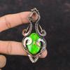 Медно-зеленый бирюзовый кулон Медная проволока Кулон Элегантный кулон Подвески ручной работы Подарок для него Медная проволока Обмотка драгоценных камней Ювелирные изделия