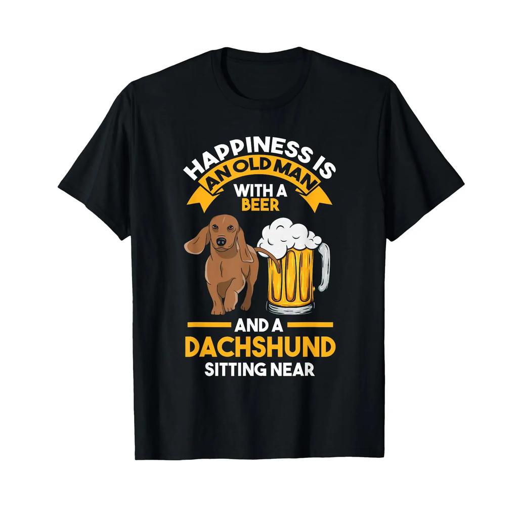 Unisexs Old Unisex With A Beer And Dachshund T Shirt Vintage Stretched Designer Clothes Streetwear Top For Everyday Wear