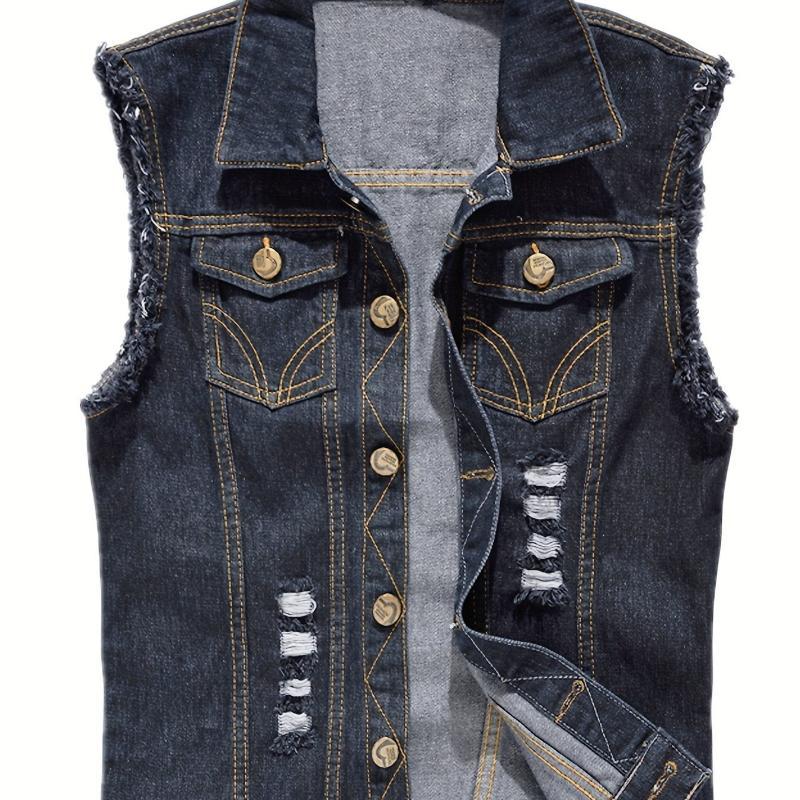 E 95427 Casual Slim Fit Denim Vest Slim Fit Denim Vest