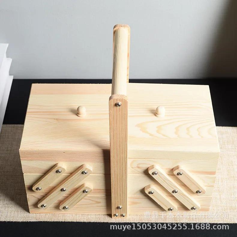 Деревянная швейная шкатулка для хранения ювелирных изделий, косметика, органайзер для дома