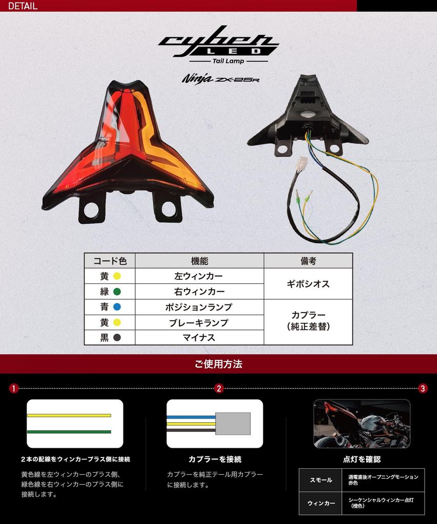 CyberLED ZX-25R kawasaki ninja Kawasaki Ninja Задний фонарь Кастомный Полностью светодиодный Задний фонарь Бегущий Последовательный