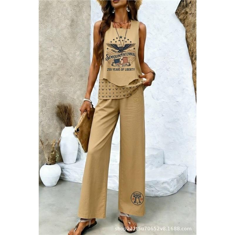 Women's Casual Suit Independence Day 111th Anniversary Women's Sleeveless Suit Bohemian