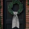 2Pcs Christmas Wreath Sash Plaid Print Garland Accessories Home Wedding Birthday Wreath Bow Indoor Outdoor