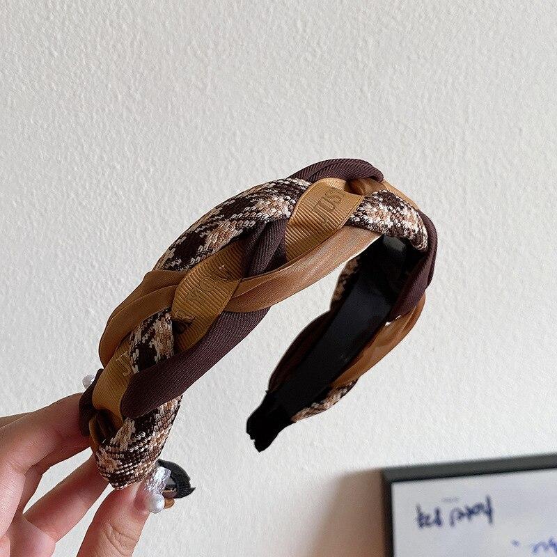 Новые корейские женские широкие ленты для волос, головной убор, винтажный простой обруч для волос с принтом, резинки для волос, аксессуары для волос для девочек, головные уборы