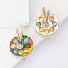 Retro Alloy Enamel Colorful Painting Plate Brooch Fashionable Simple Women'S Clothing Corsage Jewelry Pin