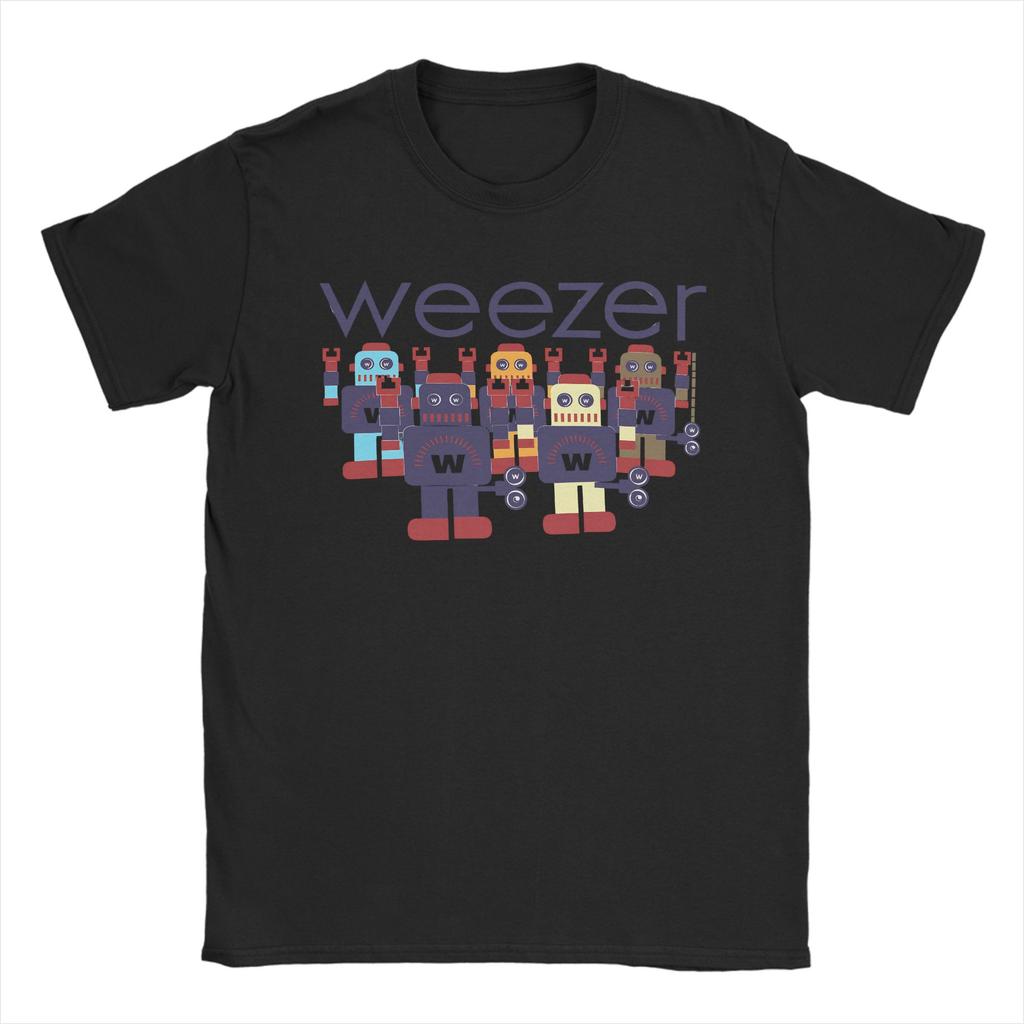 Unisexs Weezer Band T Shirt Cotton Clothes Humorous Short Sleeve Crewneck Tees Birthday Present TShirts