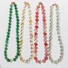 Light Luxury Niche Design Colored Natural Stone Love Beaded Necklace Women'S Peach Heart Baroque Pearl Collarbone Chain 674