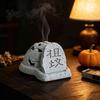 Halloween Room Decoration 3D Printed Tombstone Incense Burner, Tomb Holder for Office Desk Ornament Cone Incense, Creative Desktop Meditation